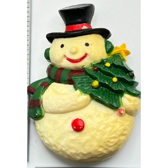 Christmas Snowman Refrigerator Magnet Vintage Decor Top Hat - Picture 5 of 6